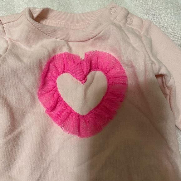 Cat & Jack baby tutu pink heart long sleeve outfit size 0-3 months - Picture 3 of 7